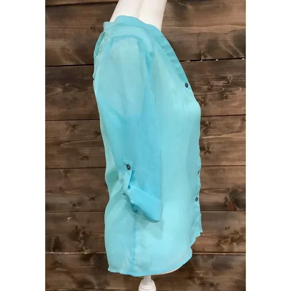 NWT Women’s No Boundaries Sheer Blouse - Picture 2 of 7